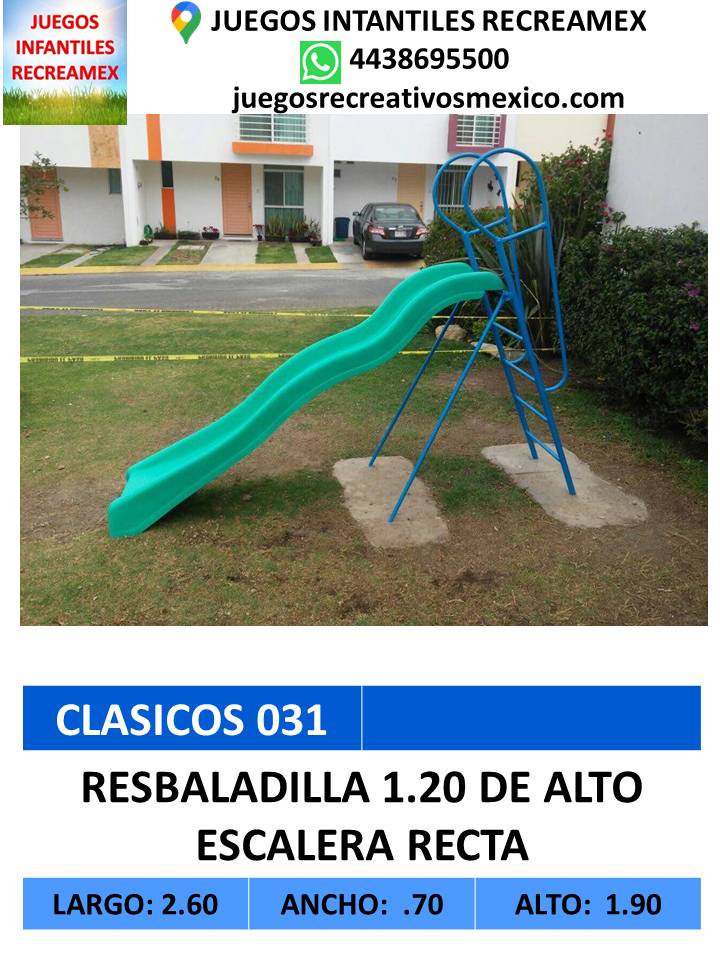 resbaladilla 1.20 de alto